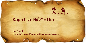 Kapalla Mónika névjegykártya